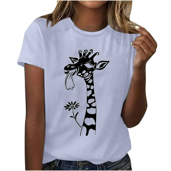 Sexlip Womens Short Sleeve T Shirt Patterned Text Print Crew Neck Design Soft Fabric Relaxed Silhouette for Daily Wear Gray XXXL