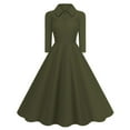 thumbnail image 1 of Sexlip Womens Square Neck Puff Sleeve Swing Midi Dress Flowy Elegant Wedding Guest Tea Party Dress Green XXL, 1 of 9