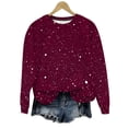 thumbnail image 1 of Sexlip Womens Star Print Sweatshirt Long Sleeve Round Neck Design Soft Fabric Relaxed Silhouette for Daily Use Pink S, 1 of 8
