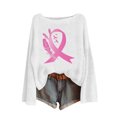 thumbnail image 1 of Sexlip Womens Sweatshirts No Hood Fall Long Sleeve Crewneck Shirts Cute Pink Ribbon Graphic Pullover Tops Outfits White XXL, 1 of 4