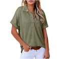 thumbnail image 1 of Sexlip Womens Swimsuit Set Collared Button Down Cover Up Design Short Sleeve Loose Fit Breathable Fabric for Casual Beach Days Green M, 1 of 7