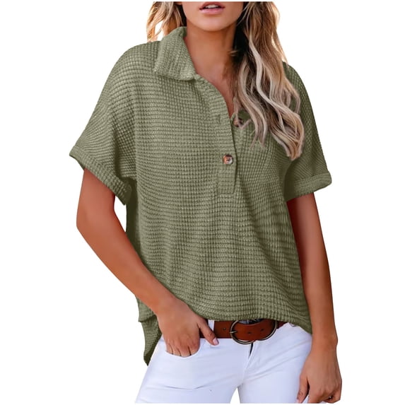 Sexlip Womens Swimsuit Set Collared Button Down Cover Up Design Short Sleeve Loose Fit Breathable Fabric for Casual Beach Days Green M