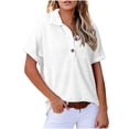 thumbnail image 1 of Sexlip Womens Swimsuit Set Collared Button Down Cover Up Design Short Sleeve Loose Fit Breathable Fabric for Casual Beach Days White S, 1 of 7