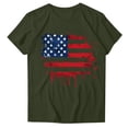 thumbnail image 1 of Sexlip Womens Swimsuit Set Dripping Flag Print Cover Up Design Crew Neck Short Sleeve Loose Silhouette Soft Fabric for Summer Water Activities Green S, 1 of 4