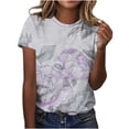 thumbnail image 1 of Sexlip Womens Swimsuit Set Faded Abstract Print Cover Up Design Crew Neck Short Sleeve Casual Silhouette Sun Protection Fabric for Beach Wear Gray XXL, 1 of 6