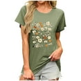 thumbnail image 1 of Sexlip Womens Swimsuit Set Golden Floral Print Cover Up Design Crew Neck Short Sleeve Relaxed Silhouette Quick Dry Fabric for Beach Outings Green XL, 1 of 4
