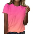 thumbnail image 1 of Sexlip Womens Swimsuit Set Green Blue Ombre Cover Up Design Crew Neck Short Sleeve Cropped Silhouette Quick Dry Fabric for Beach Outings Pink XXXL, 1 of 5