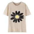 thumbnail image 1 of Sexlip Womens Swimsuit Set Large Daisy Print Cover Up Design Crew Neck Short Sleeve Loose Silhouette Breathable Fabric for Pool Parties Yellow S, 1 of 3