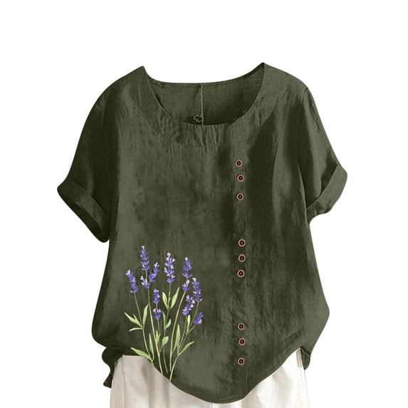 Sexlip Womens Swimsuit Set Lavender Floral Embroidery Cover Up Design Crew Neck Short Sleeve Asymmetric Hem Loose Silhouette Breathable Fabric for Pool Parties Green XL
