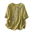 thumbnail image 1 of Sexlip Womens Swimsuit Set Leaf Embroidery Cover Up Design V Neck Half Sleeve Loose Silhouette Quick Dry Fabric for Beach Outings Green XXXL, 1 of 7
