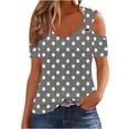 thumbnail image 1 of Sexlip Womens Swimsuit Set Polka Dot V Neck Cover Up Design Short Sleeve Slim Silhouette Breathable Fabric for Casual Beach Days Gray XXL, 1 of 6