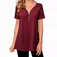 thumbnail image 1 of Sexlip Womens Swimsuit Set Raglan Sleeve Cover Up Design Half Zip V Neck 3/4 Sleeve Relaxed Silhouette Sun Protection Fabric for Beach Wear Red XXXXL, 1 of 7