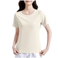 thumbnail image 1 of Sexlip Womens Swimsuit Set Raglan Sleeve Solid Cover Up Design Crew Neck Short Sleeve Casual Silhouette Breathable Fabric for Casual Beach Days Yellow XXL, 1 of 6