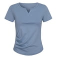 thumbnail image 1 of Sexlip Womens Swimsuit Set Ruched V Neck Cover Up Design Short Sleeve Casual Silhouette Soft Fabric for Summer Water Activities Blue S, 1 of 4