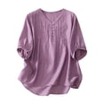 thumbnail image 1 of Sexlip Womens Swimsuit Set Ruched V Neck Cover Up Design Short Sleeve Relaxed Silhouette Quick Dry Fabric for Beach Outings Purple XL, 1 of 9