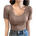 thumbnail image 1 of Sexlip Womens Swimsuit Set Scoop Neck Cover Up Design Short Sleeve Slim Silhouette Breathable Fabric for Pool Parties Yellow XXL, 1 of 9