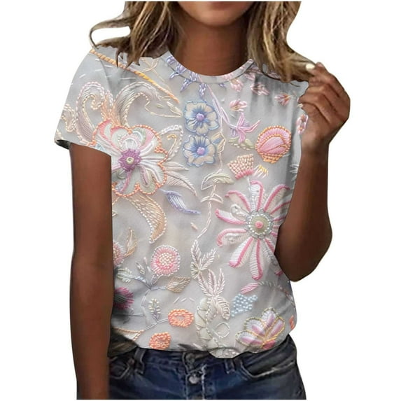 Sexlip Womens Swimsuit Set Tie Dye Floral Print Cover Up Design Crew Neck Short Sleeve Casual Silhouette Lightweight Fabric for Beach Vacations Pink XXXXL