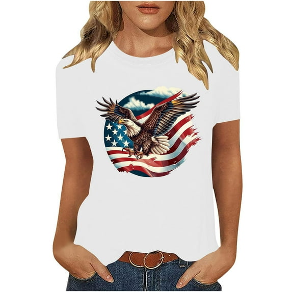 Sexlip Womens Swimsuit Set Waving Flag Print Cover Up Design Crew Neck Short Sleeve Flowy Silhouette Quick Dry Fabric for Beach Outings White XL
