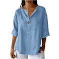 thumbnail image 1 of Sexlip Womens Swimsuit Set Wrap V Neck Cover Up Design Puffed Sleeve Peplum Silhouette Flowy Fabric for Beach Wear Blue XXXXL, 1 of 7
