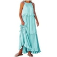 thumbnail image 1 of Sexlip Womens Tiered Maxi Dress Sleeveless Design Lightweight Fabric Relaxed Silhouette for Vacation Looks Blue XL, 1 of 6