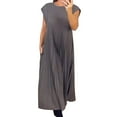 thumbnail image 1 of Sexlip Womens Tiered Maxi Dress Sleeveless Design Lightweight Fabric Relaxed Silhouette for Vacation Looks Gray M, 1 of 6