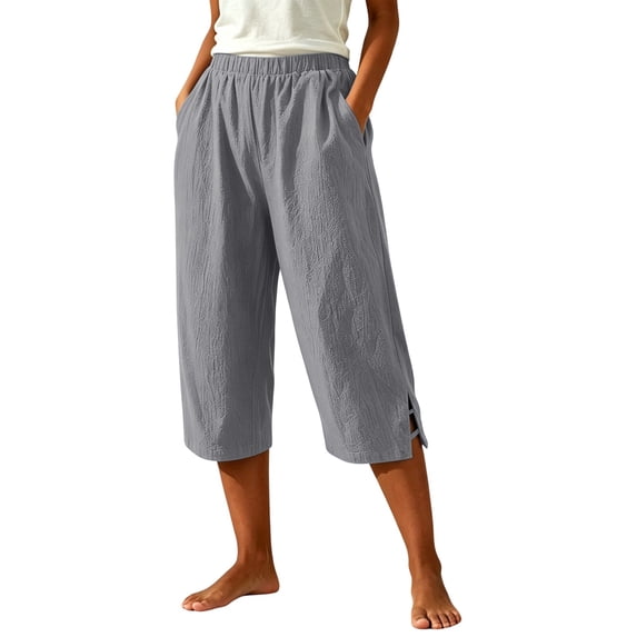 Sexlip Womens Wide Leg Pants All Season no roll waist slim fit smooth fabric deep pockets flexible for weekend brunch Gray M
