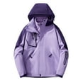 thumbnail image 1 of Sexlip Womens Windproof 3 in 1 Jackets Winter Warm Fleece Inner Ski Jacket Thermal Outdoor Hiking Hooded Coats with Pockets Purple XL, 1 of 3