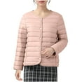 thumbnail image 1 of Sexlip Womens Winter Coats Quilted Crew-Neck Puffer Jakcet Lightweight Warm Down Coat Trendy Plus Size Padded Outerwear Pink XXXL, 1 of 6