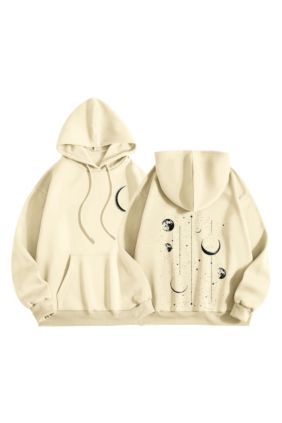 Womens Y2K Zip Up Cute Graphic Hoodies Cat Ears Casual Cartoon Harajuku Kawaii Clothes Oversize Streetwear Jacket Beige S
