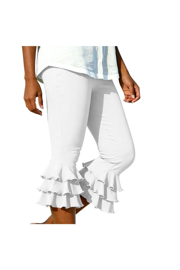 Womens Yoga Pants Cool Breathable adjustable waist regular fit breathable fabric side pockets easy care for home fitness White S
