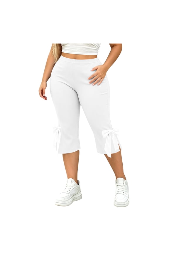 Womens Yoga Pants Cool Breathable elastic waist narrow leg eco friendly material travel friendly lightweight for home fitness White XXXXL