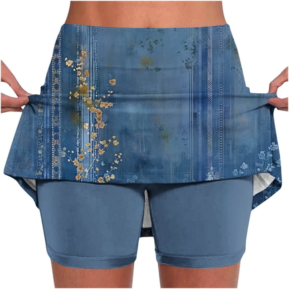Sexlip Womens Yoga Sports Shorts Plaid Pattern Embroidered Layered Elastic Waist Soft Fabric Snug Silhouette for Yoga Practices Multicolor XXL