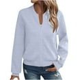 thumbnail image 1 of Sexlip Womens Zip Up Cardigan Sweaters Long Sleeve Lightweight Casual Zipper Knitted Sweatshirts Jacket Blue M, 1 of 6