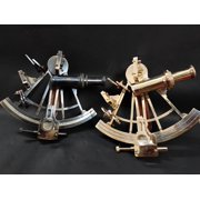 Sextant Personalization 8" Brass Sextant Marine Nautical Collectible Ship Astrolabe Navy Functional Set of 2 Gift