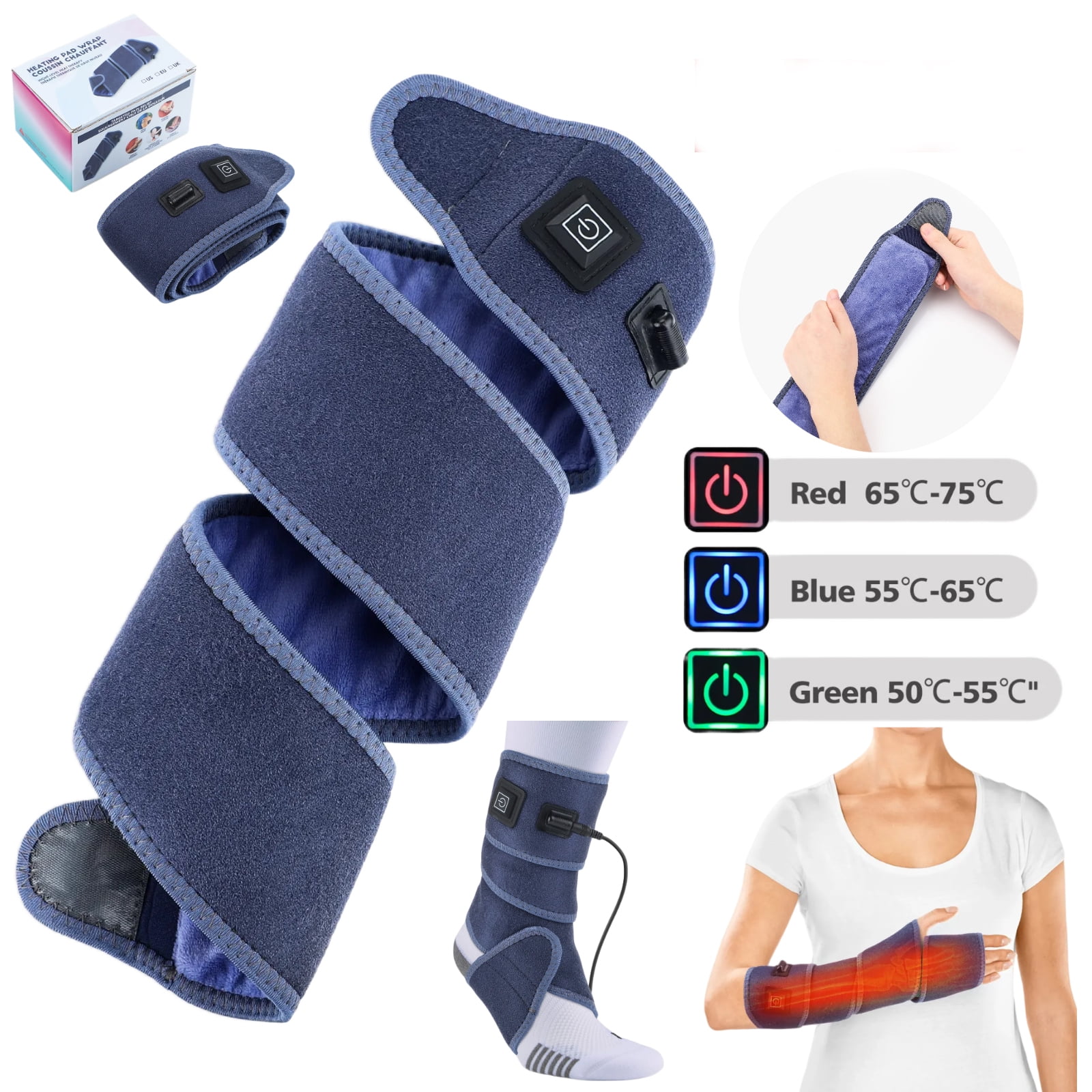 Sextupole Body Heating Pad, Heating Pad Wrap for Elbow, Wrist, Ankle and Forearm Body Strip Type