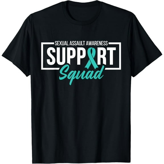 Sexual Assault Awareness Support Squad I Wear Teal Ribbon Vintage Gifts T-shirt