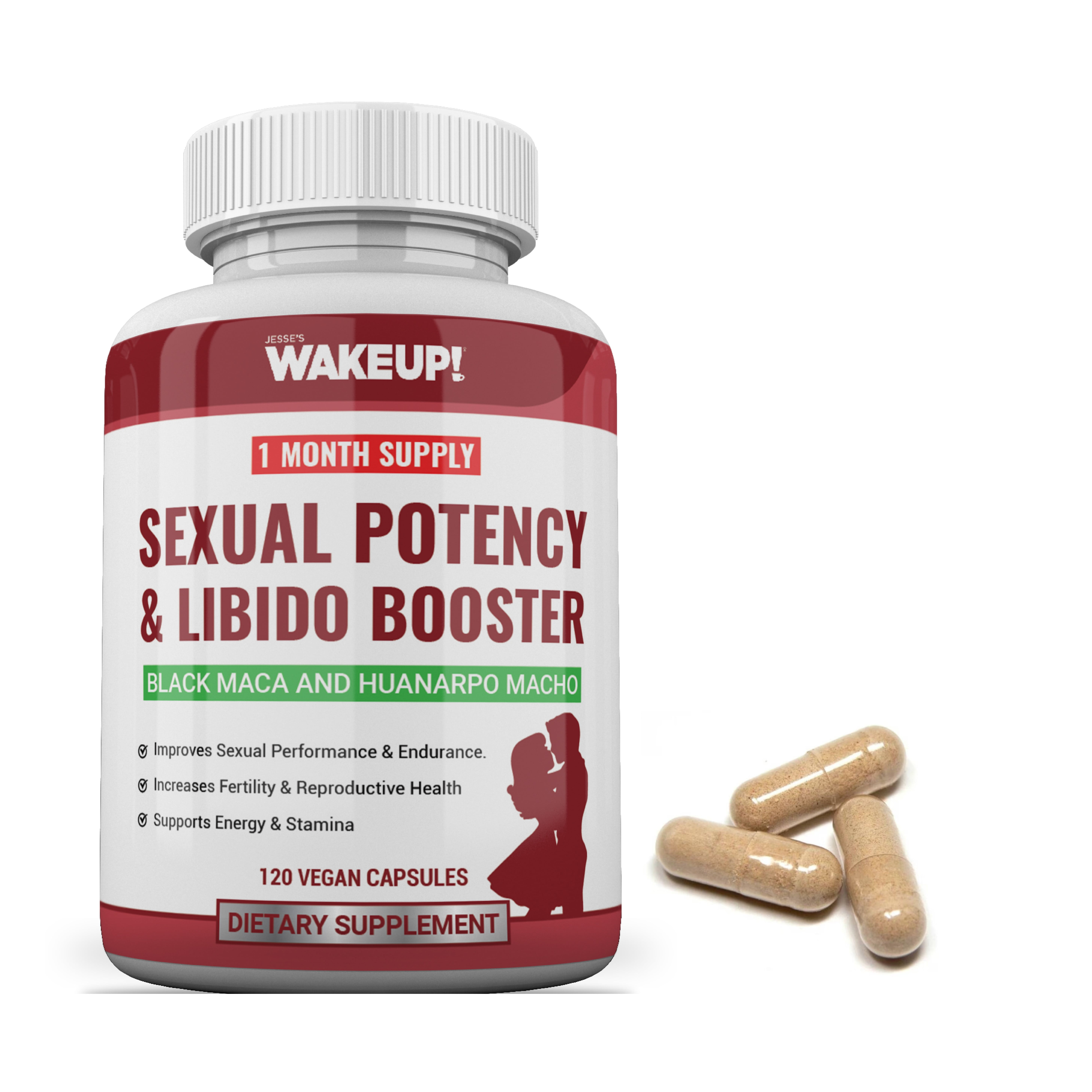 Sexual Wellness Booster - 120 Vegan Capsules with Organic Black Maca ...