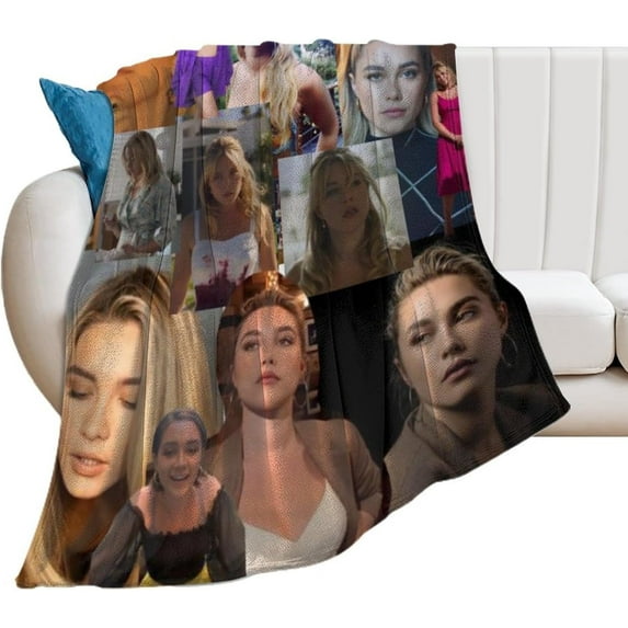Sexy #4 Florence Pugh Blanket Super Soft Throw Blanket Silky Flannel Lightweight for Sofa, Bed Blanket All Season Use 30""*40""(76 * 100cm), Style-1