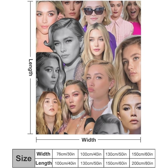 Sexy #4 Florence Pugh Blanket Ultra Soft Flannel Fleece Blanket Stylish Bedroom Living Room Sofa Warm Blanket All Season Use 30"*40"(76 * 100cm)