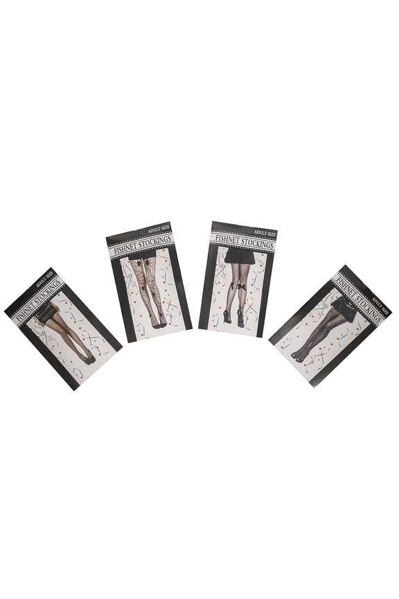 Sexy 4 Pairs Black Fishnet Stockings Tights Women Stripper Exotic Goth Grunge Punk
