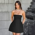 thumbnail image 1 of Sexy A-Line Dress Women's Summer New Solid Sexy Sleeveless Off Shoulder Bodycon Dresses Fashion Elegant Club Party Lady Dresses, 1 of 9