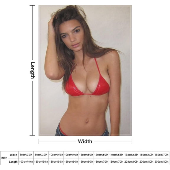 Sexy Actress Emily Ratajkowski Blanket 7 Fleece Blankets Soft Fuzzy Plush Flannel Throw Blanket Lightweight 300GSM for All Seasons 40"x50"