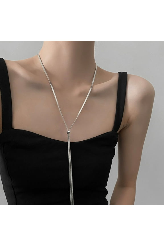 Sexy Adjustable Snake Bone Chain Necklace for Women Wedding Bride Simple Smooth Link Pendant Aesthetic14K White Gold Neck Jewelry