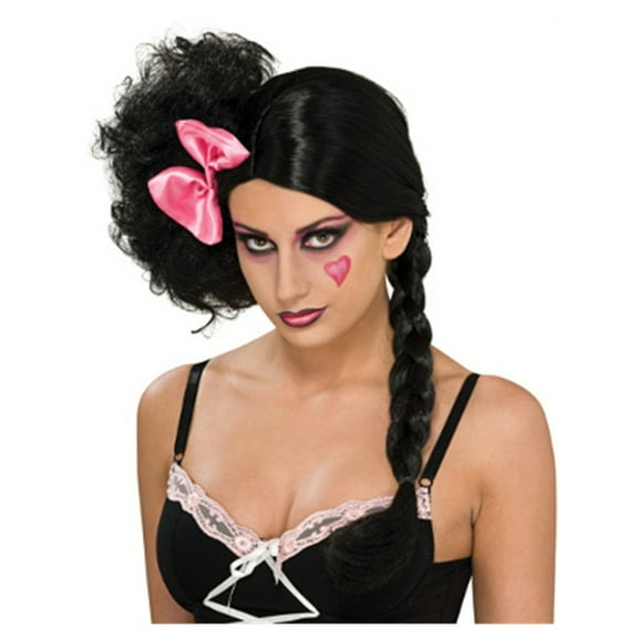 Sexy Adult Nicki Minaj Black Ponytail Harajuku Wig with Bun