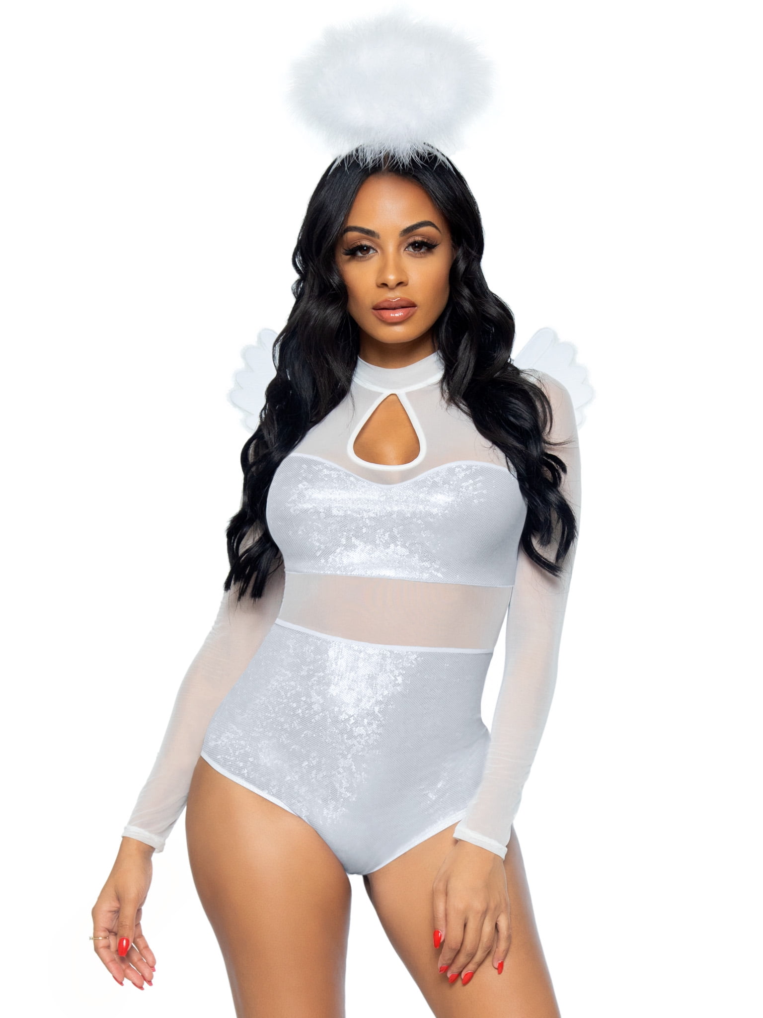 Sexy Angel Halloween Costume Halo and Wings Set For Women