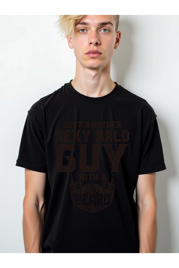 Sexy Bald Guy Beard Tee Men's t shirt black graphic tees casual printed T-shirts, Streetwear style clothing Vintage Unisex Shirt Graphic Tee tshirts