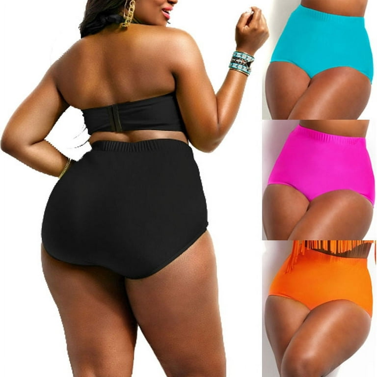 Sexy Bikini Bottom Hot Women Female Bikini High Waist Bottom Triangle Beach Swimsuit  Swimwear Beachwear Plus Size Bottoms XL-4XL 