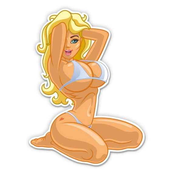 Sexy Bikini Girl - 3" Vinyl Sticker - For Car Laptop Water Bottle Phone - Waterproof Decal