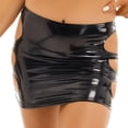 thumbnail image 1 of Sexy Black Bodycon Mini Skirts Women Summer Fashion Pencil Skirt Skinny Fake Zipper Pockets Skirts Leather Short Dress Clubwear-Type D Black-S, 1 of 7