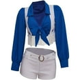 thumbnail image 1 of Sexy Blue Cheerleader Two-Piece Set Top and Shorts, 1 of 7